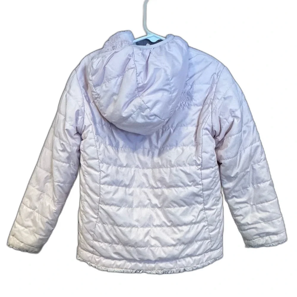 North Face Light Pink Fleece Lined Jacket with Hood - 6